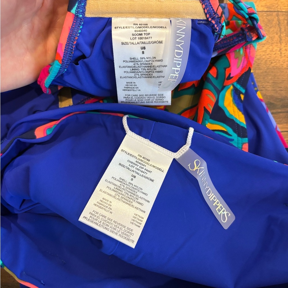 Skinny Dippers Women's Bikini Top & Bottom Swimsuit Set Sz Small Blue NWT - Picture 3 of 4